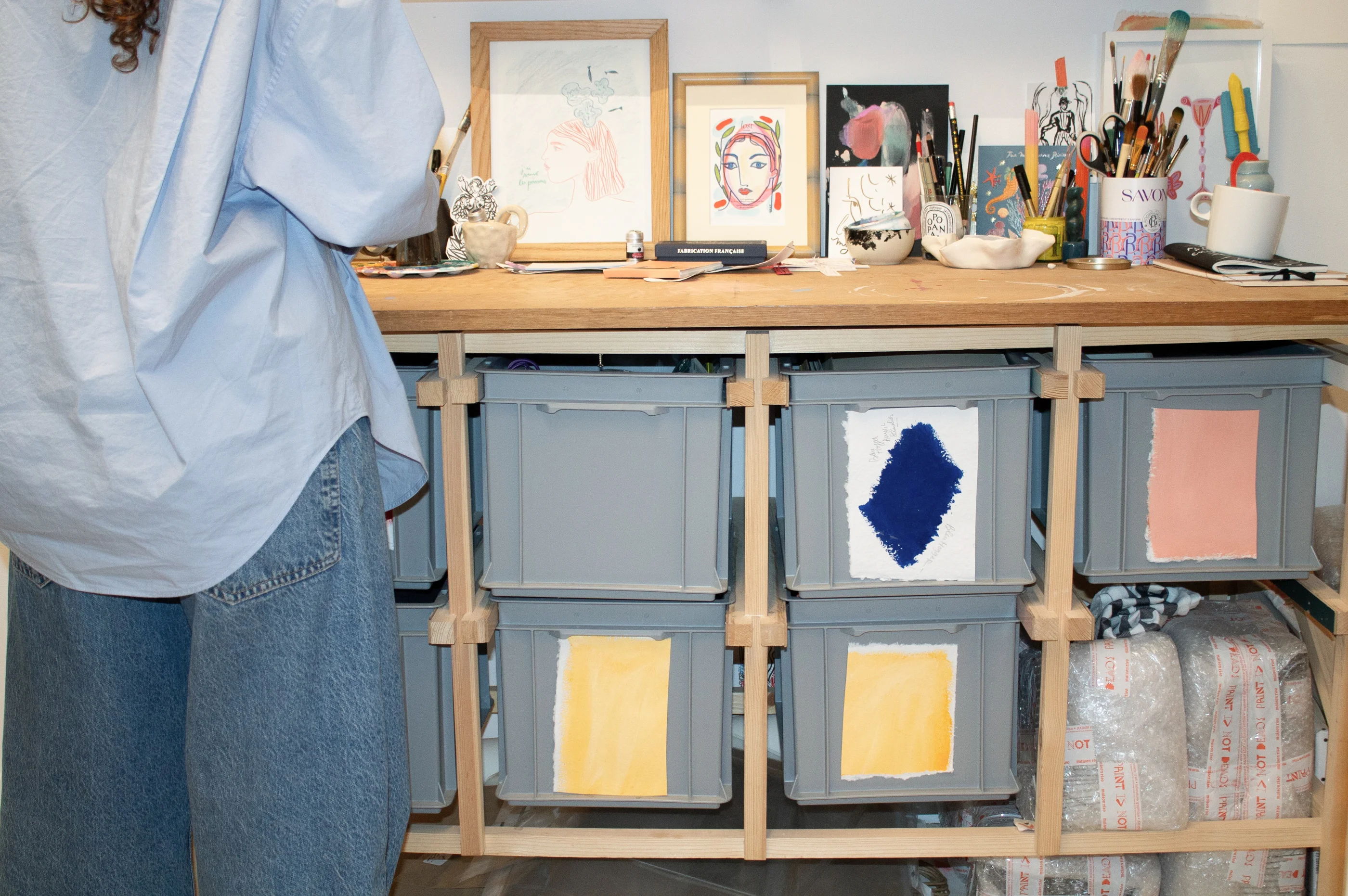 Charlotte Colt in her contemporary art studio near Nice port, French Riviera | Repose Archive