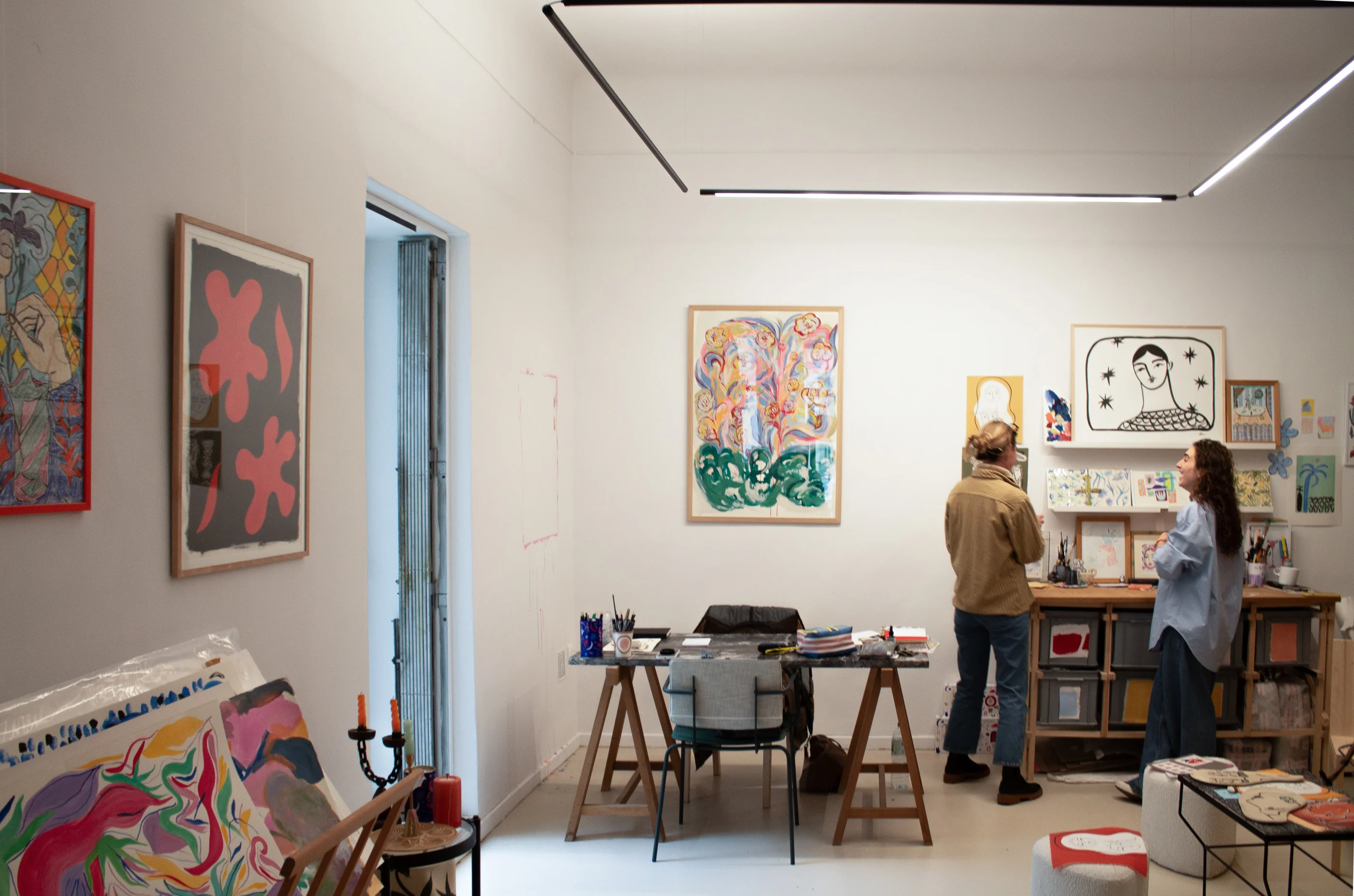 Contemporary artist atelier with vibrant paintings in Nice, French Riviera | Repose Archive