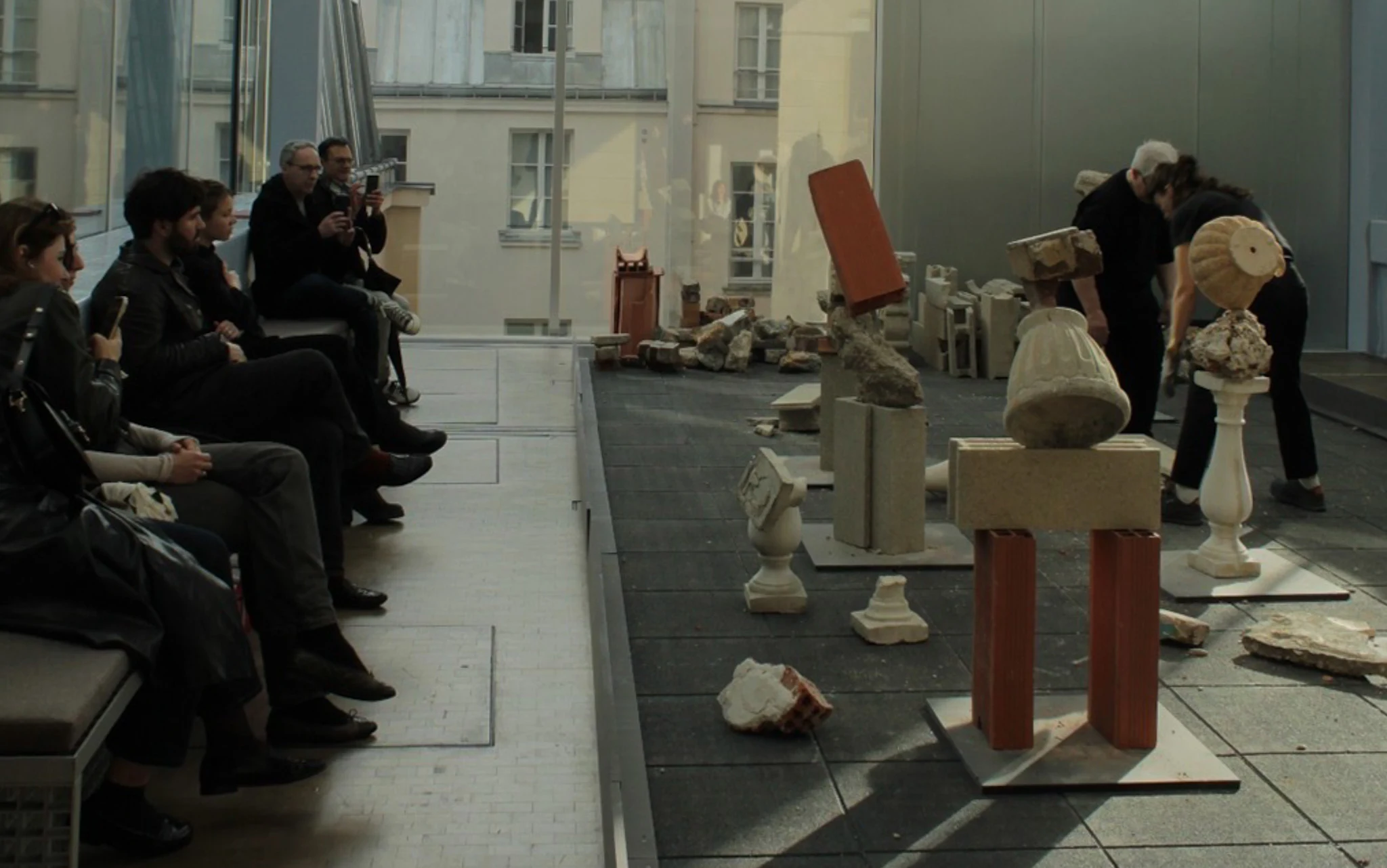 Bridget Polk Rock Balancing Performance Art Paris - Lafayette Anticipations: Discovering balance, Paris | Repose Archive