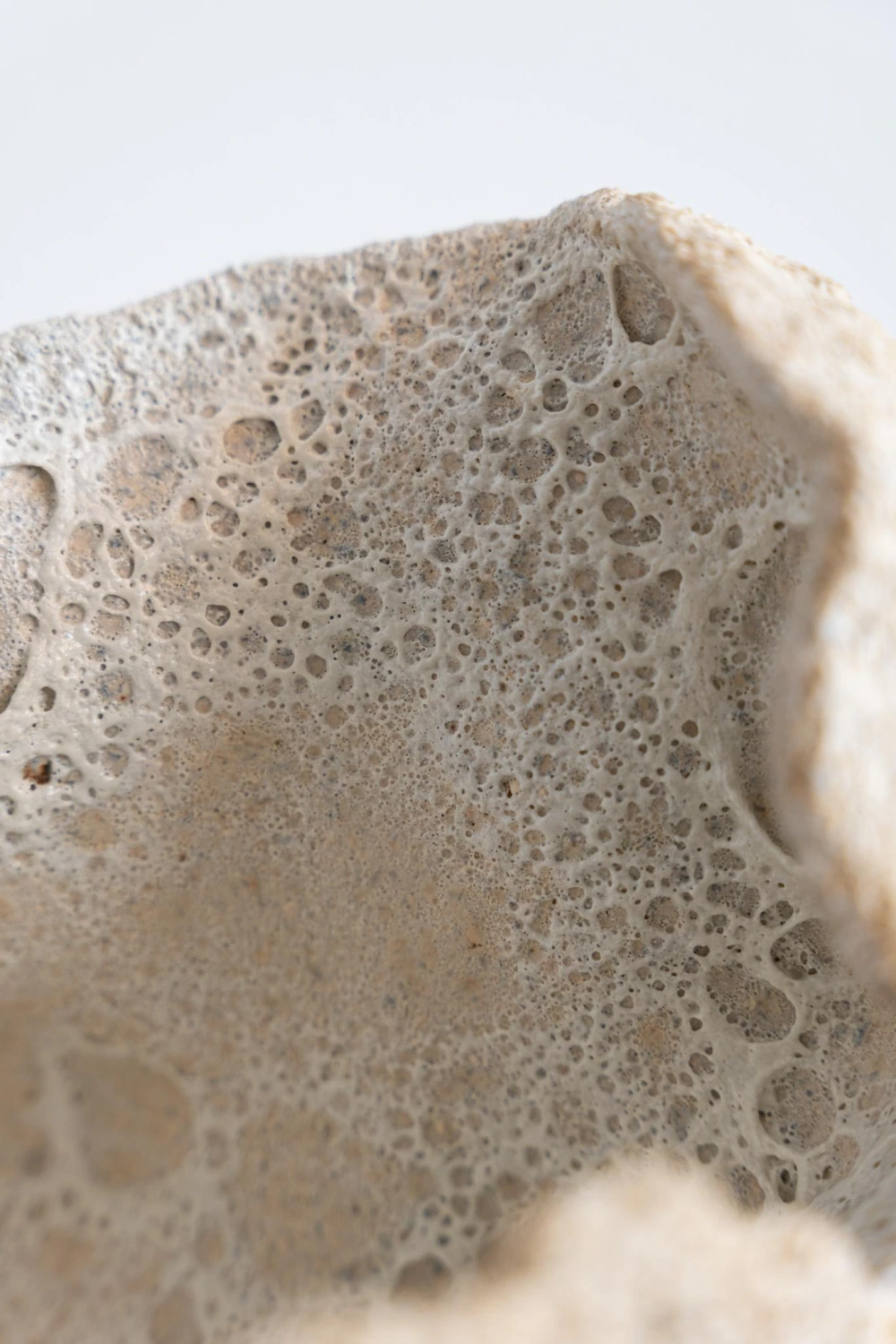 Close-up of porous stoneware texture
